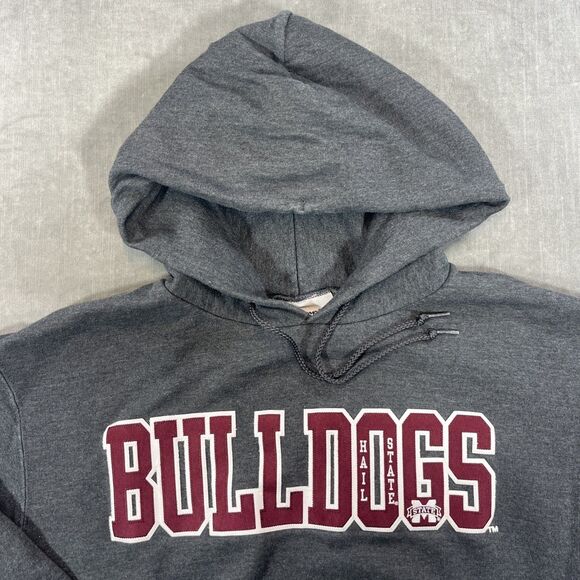 Mississippi State Bulldogs Mens Medium Gray‎ Champion Pullover Sweatshirt Hoodie - Picture 2 of 5